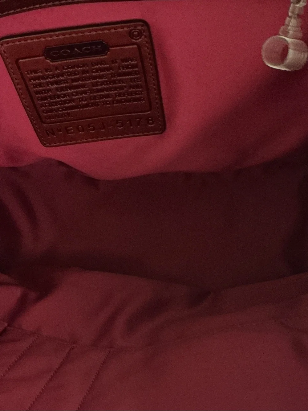 Coach Pink and Burgundy Houndstooth Tote